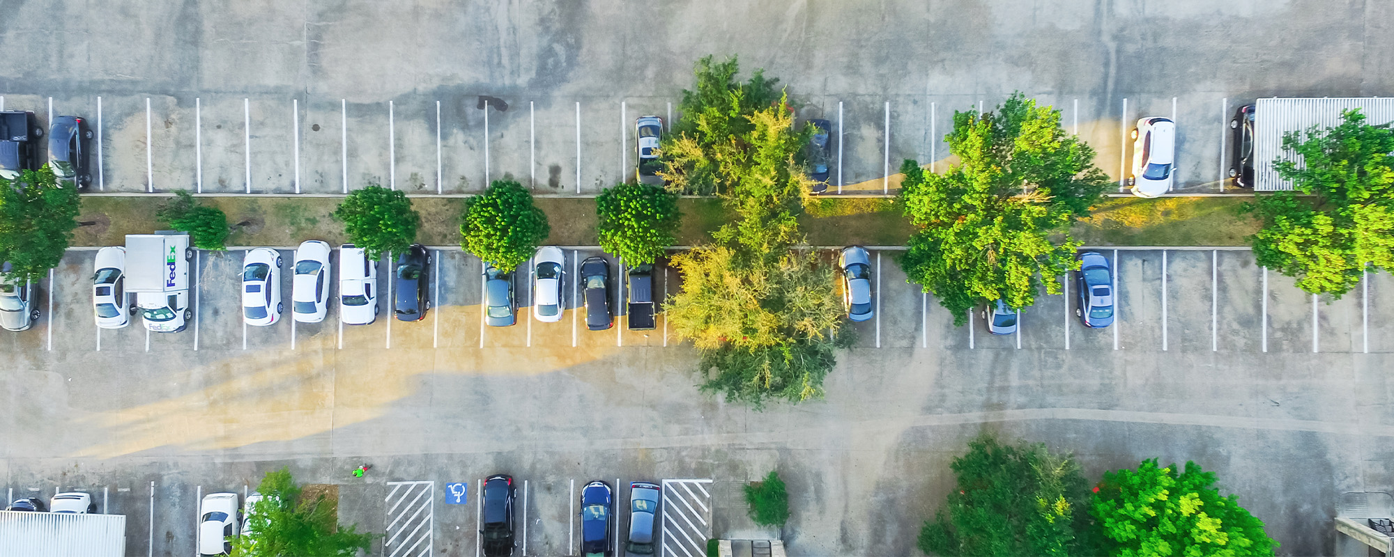 apartment garage aerial vintage