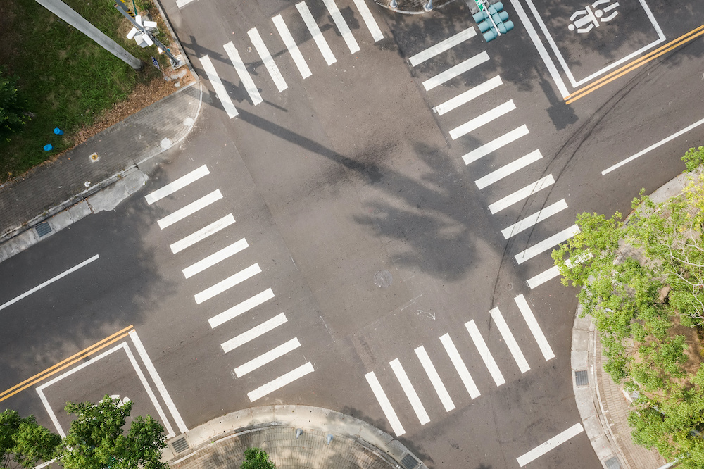 intersection aerial view