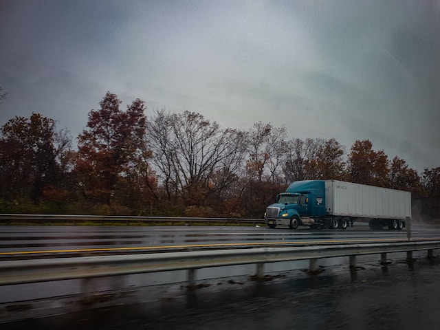 semi-truck on the road