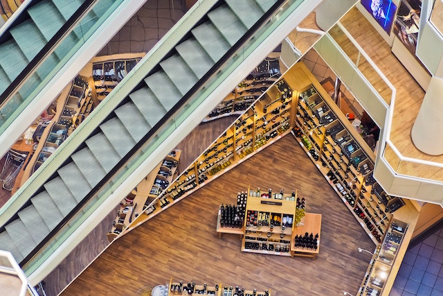 overhead photo of store interior