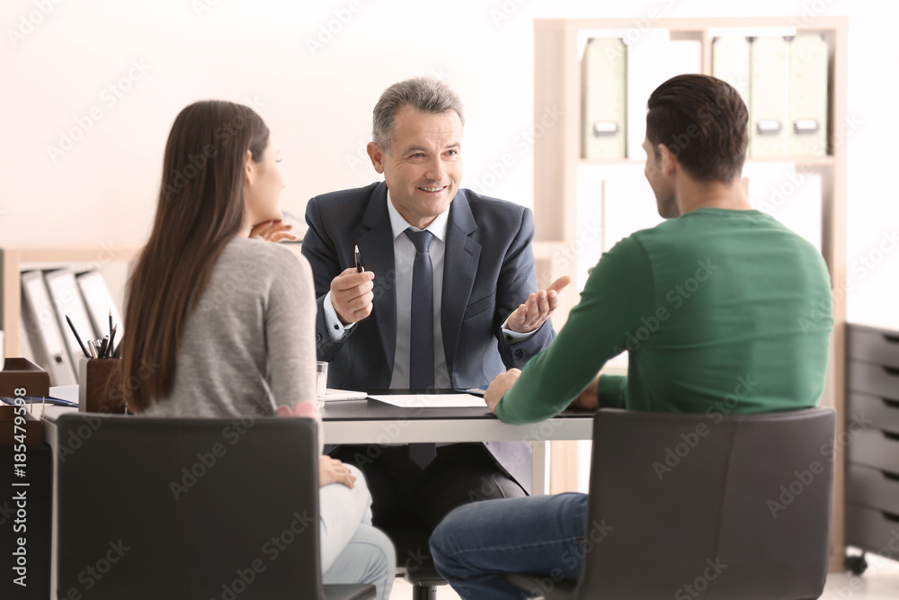 woman and man at lawyer consultation