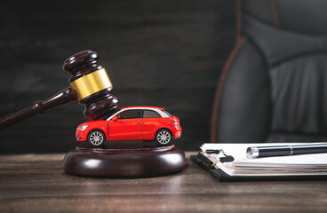 gavel and car damages