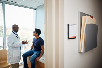 man at doctor's appointment