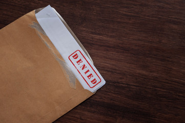 paper that says denied